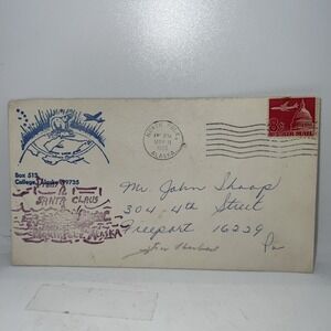 1966 Envelope PostMarked From North Pole Alaska With‎ 8 Cent Airmail Stamp